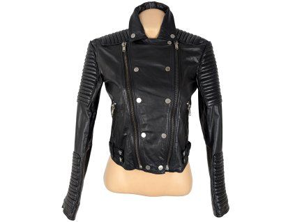 KOŽENÝ dámský černý křivák Mango S