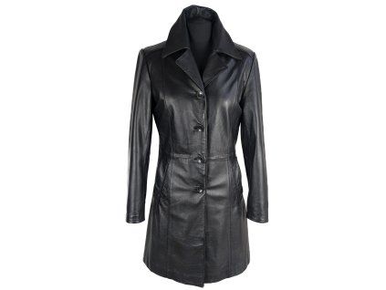 KOŽENÝ dámský černý kabát Calypso S, L