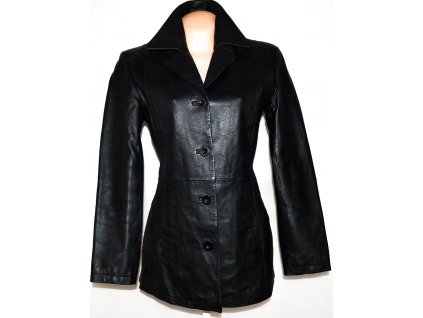 KOŽENÝ dámský černý kabát Woodworths M/L