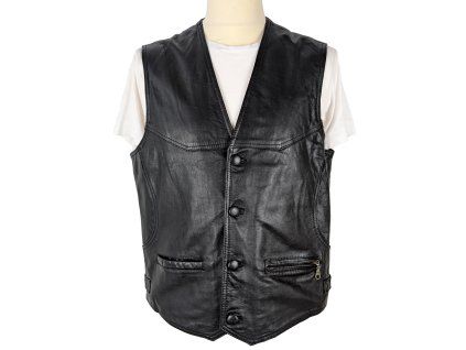 KOŽENÁ pánská černá vesta Hogir Leather L