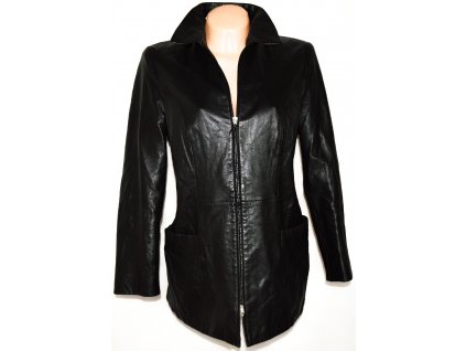 KOŽENÁ dámská měkká černá bunda na zip L/XL