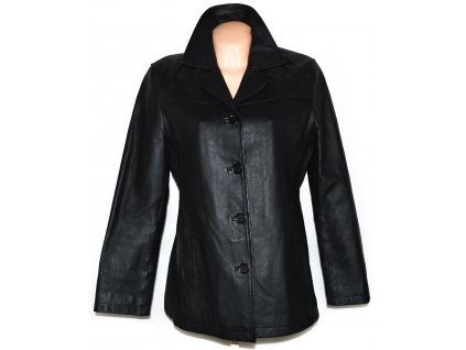KOŽENÝ dámský měkký černý kabát XL