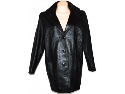 KOŽENÝ dámský černý měkký kabát SAMS XL/XXL