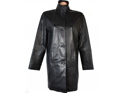 KOŽENÝ dámský černý měkký kabát se stojáčkem CERO