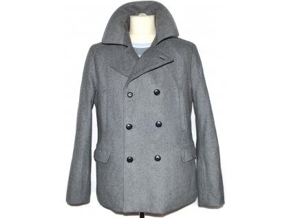 Vlněný pánský šedý zateplený kabát H&M M