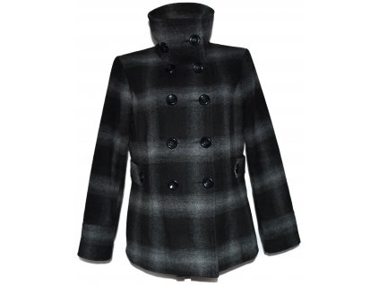 Vlněný dámský šedočerný kabát C&A - YESSICA XL