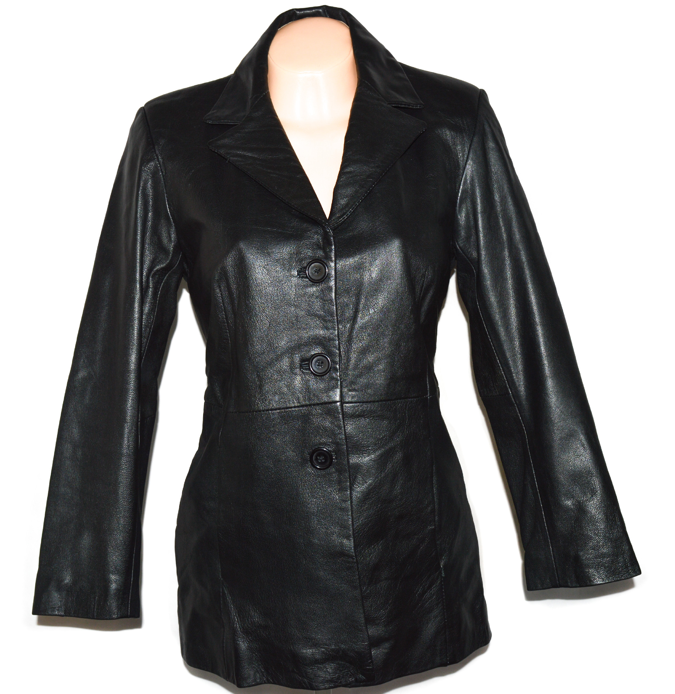 Levně KOŽENÝ dámský černý měkký kabát MILAN LEATHER S, M