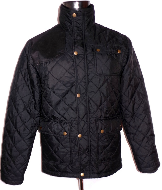 Levně Cedarwood state Pánská černá prošívaná bunda na zip S