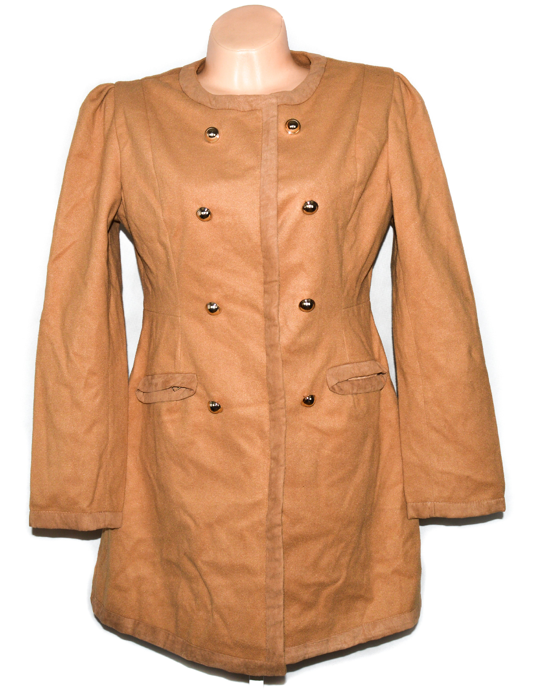 Dámský hnědý kabát L