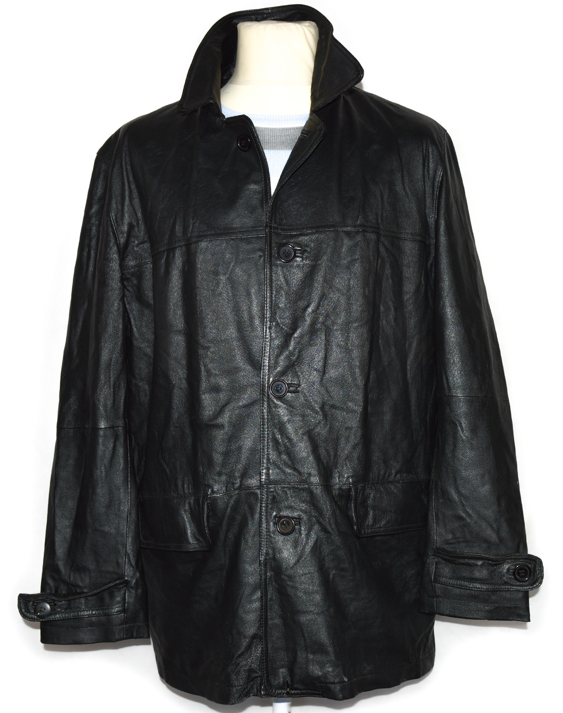 Levně KOŽENÁ pánská černá měkká bunda Milan Leather M