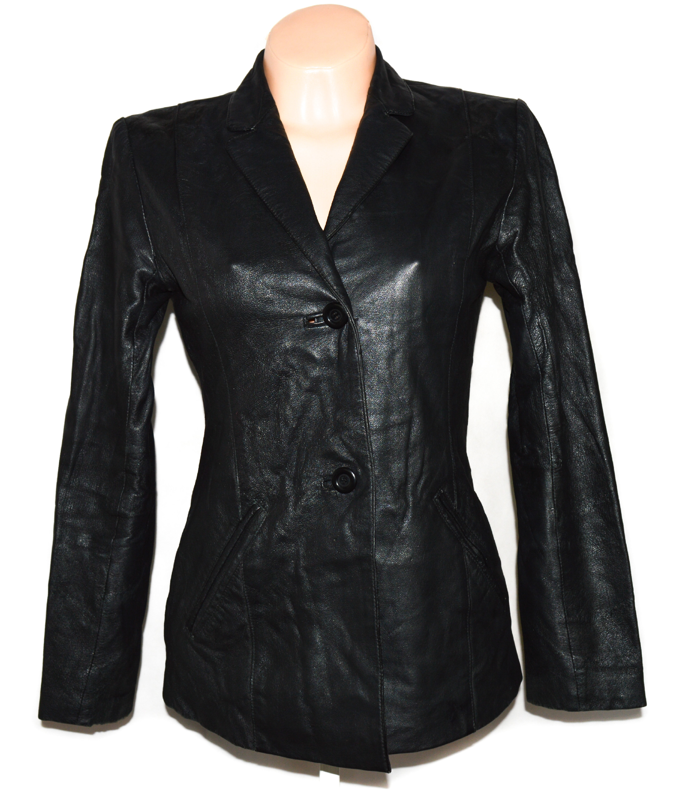Levně KOŽENÉ dámské černé měkké sako Outer Edge S
