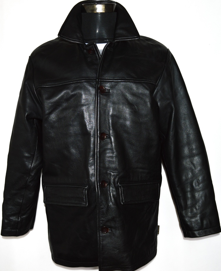 Levně KOŽENÁ pánská černá bunda BEN SHERMAN L