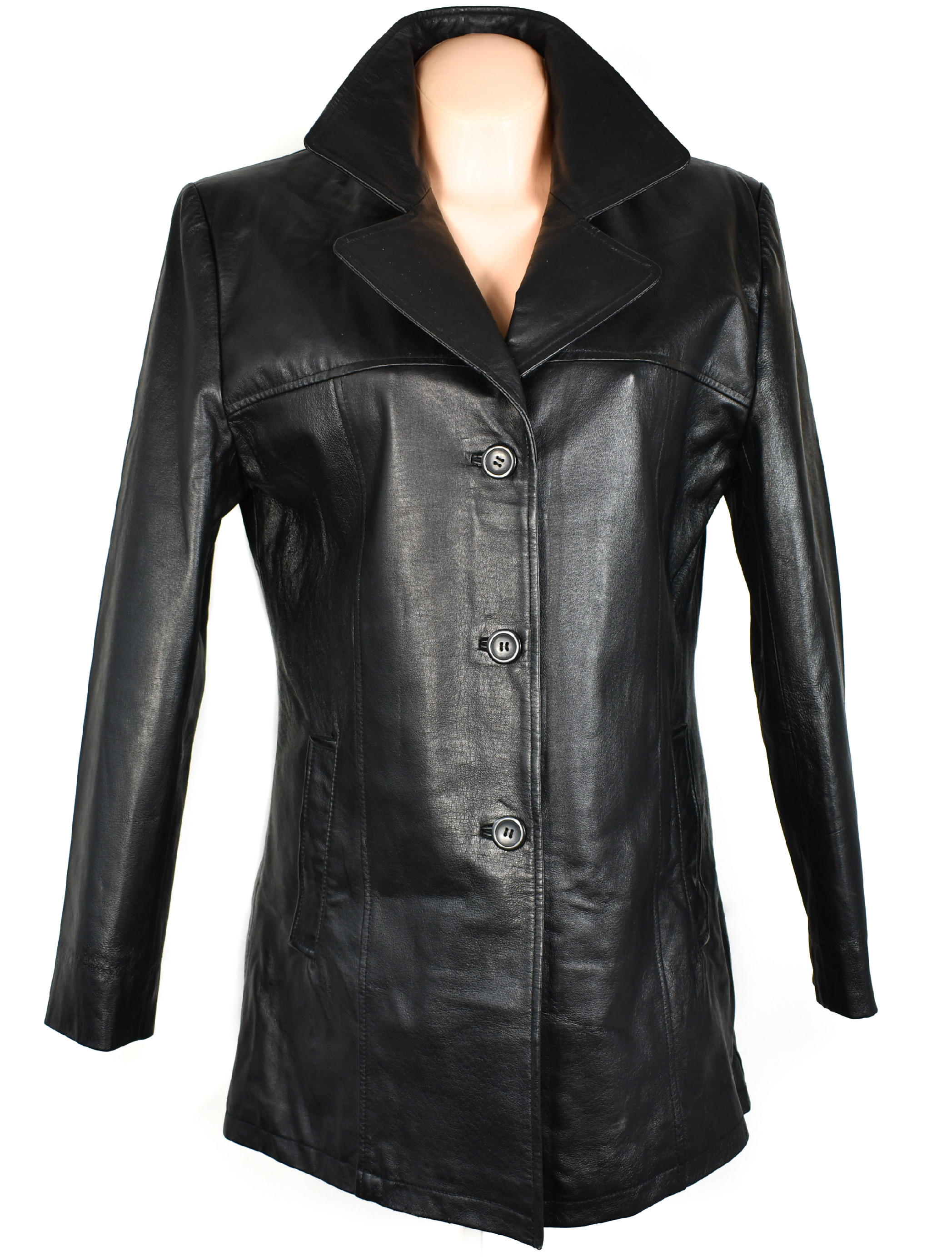 Levně Thomas & Daniels KOŽENÝ dámský černý měkký kabát Thomas&Daniels 40