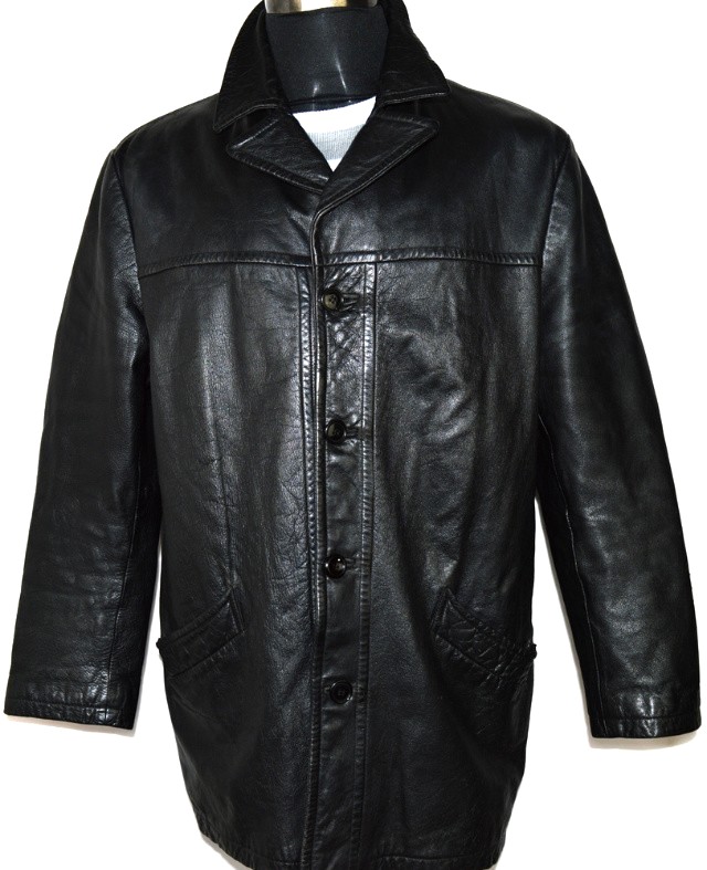 Levně KOŽENÁ pánská černá měkká bunda ABRAMS 54 - L/XL