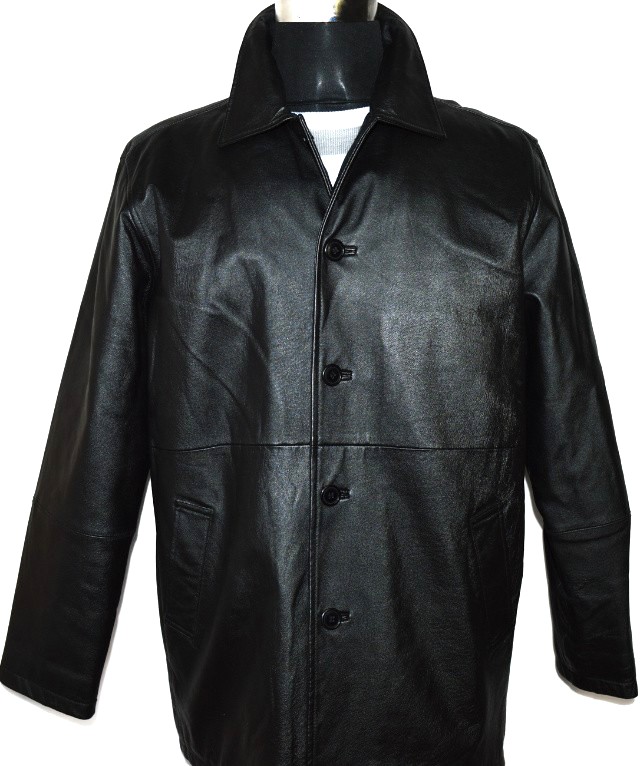 Levně KOŽENÁ pánská černá měkká bunda FOR MEN XL