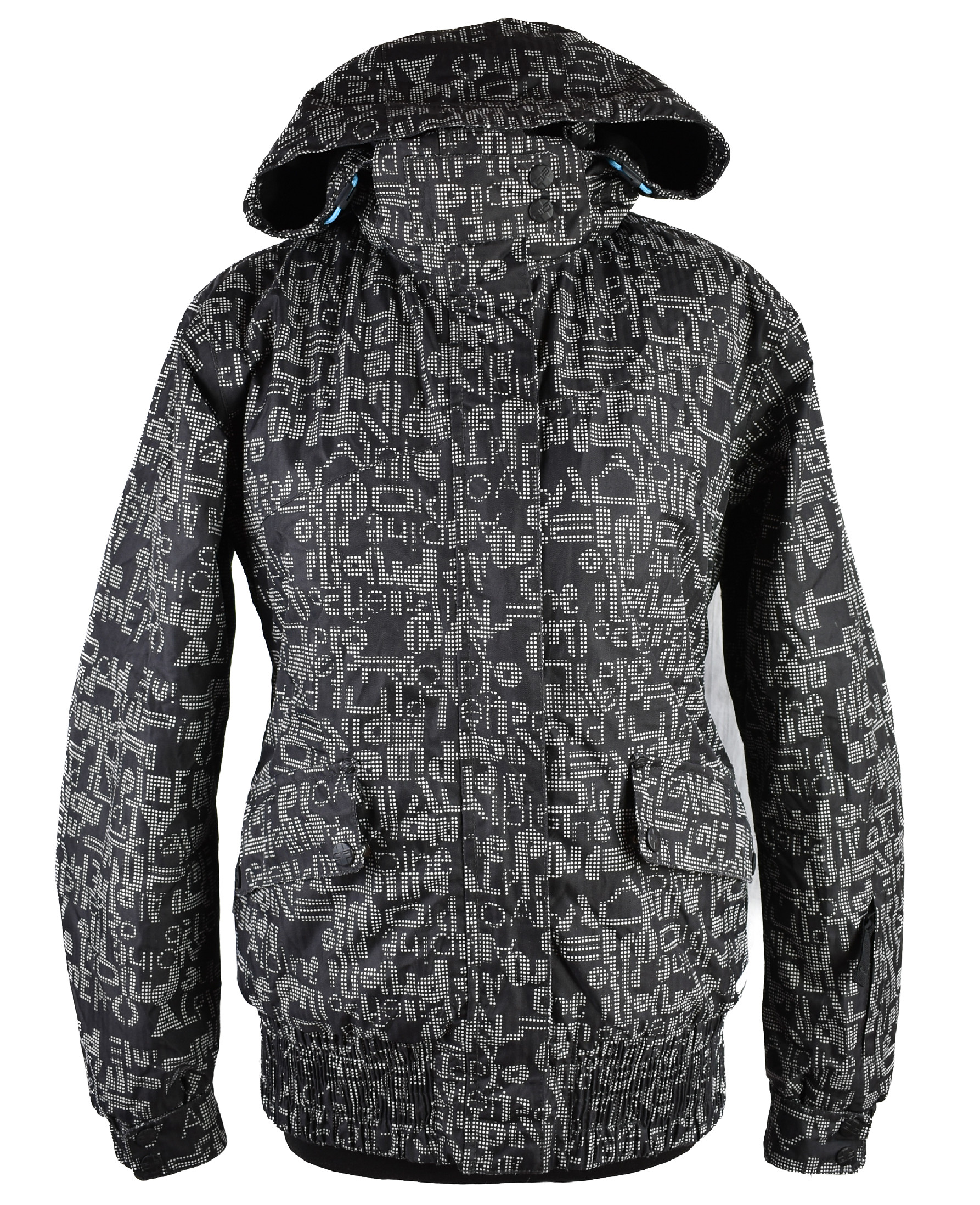 Levně Lyžařská dámská černobílá bunda s kapucí Alpine Pro XS, S, XL