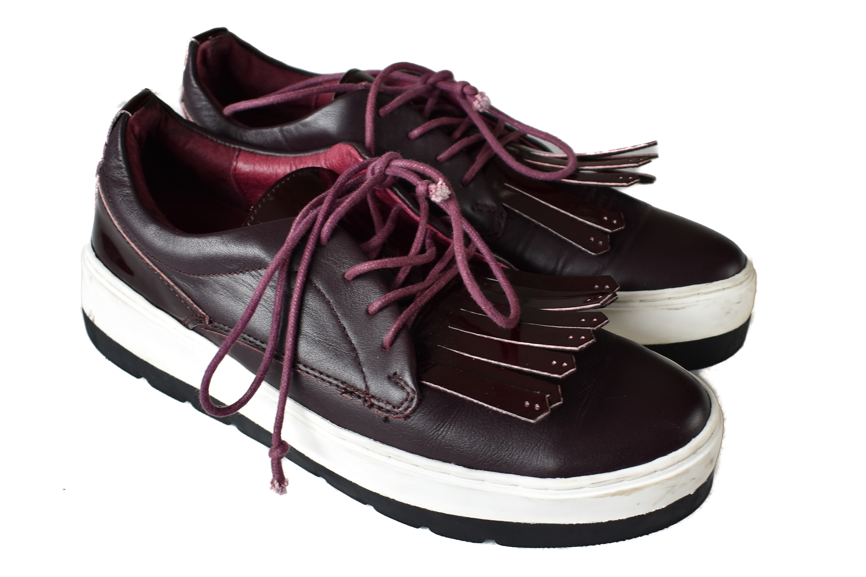 KOŽENÉ dámské vínové boty 39