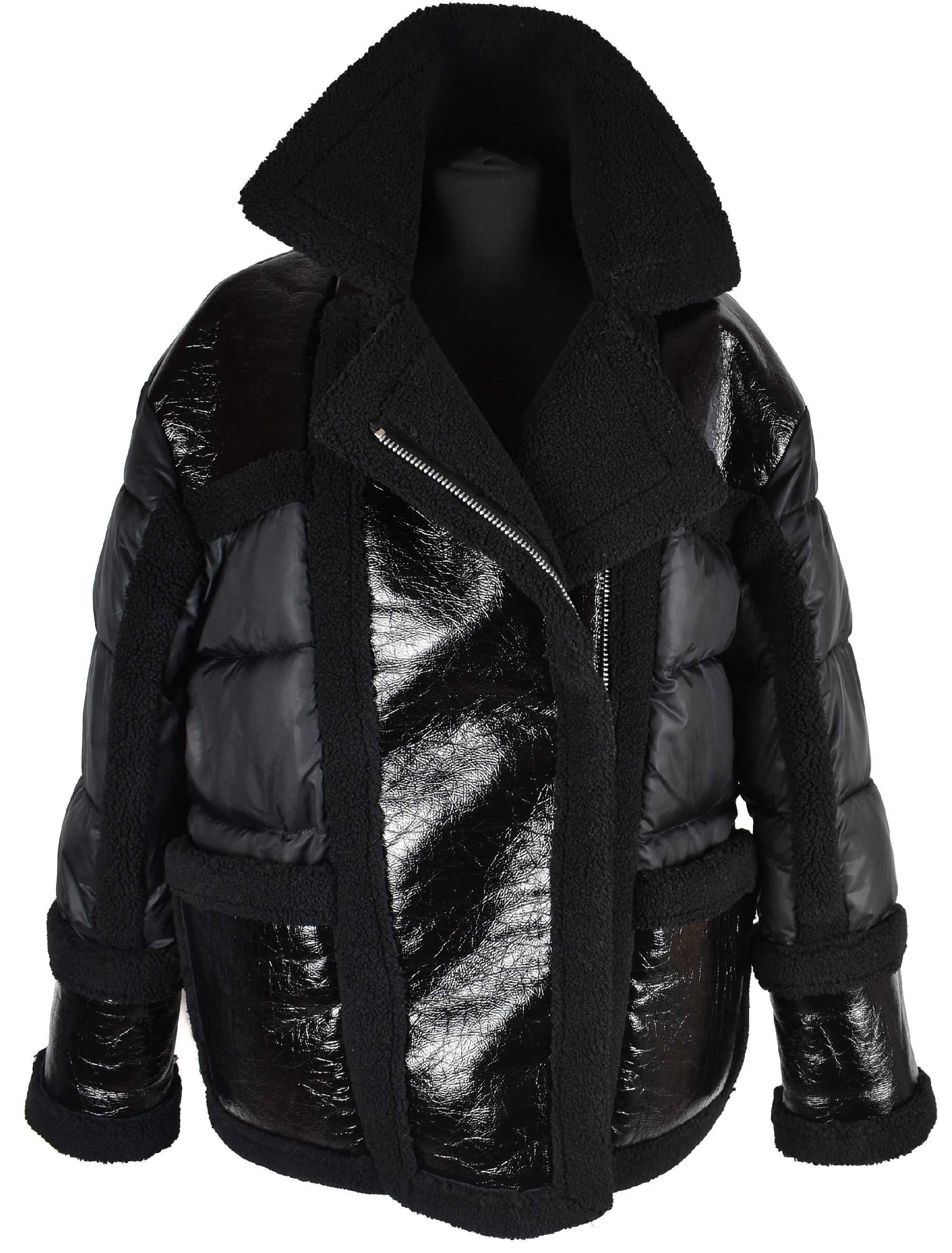 Levně Dámský černý zimní oversize křivák Topshop 8/36