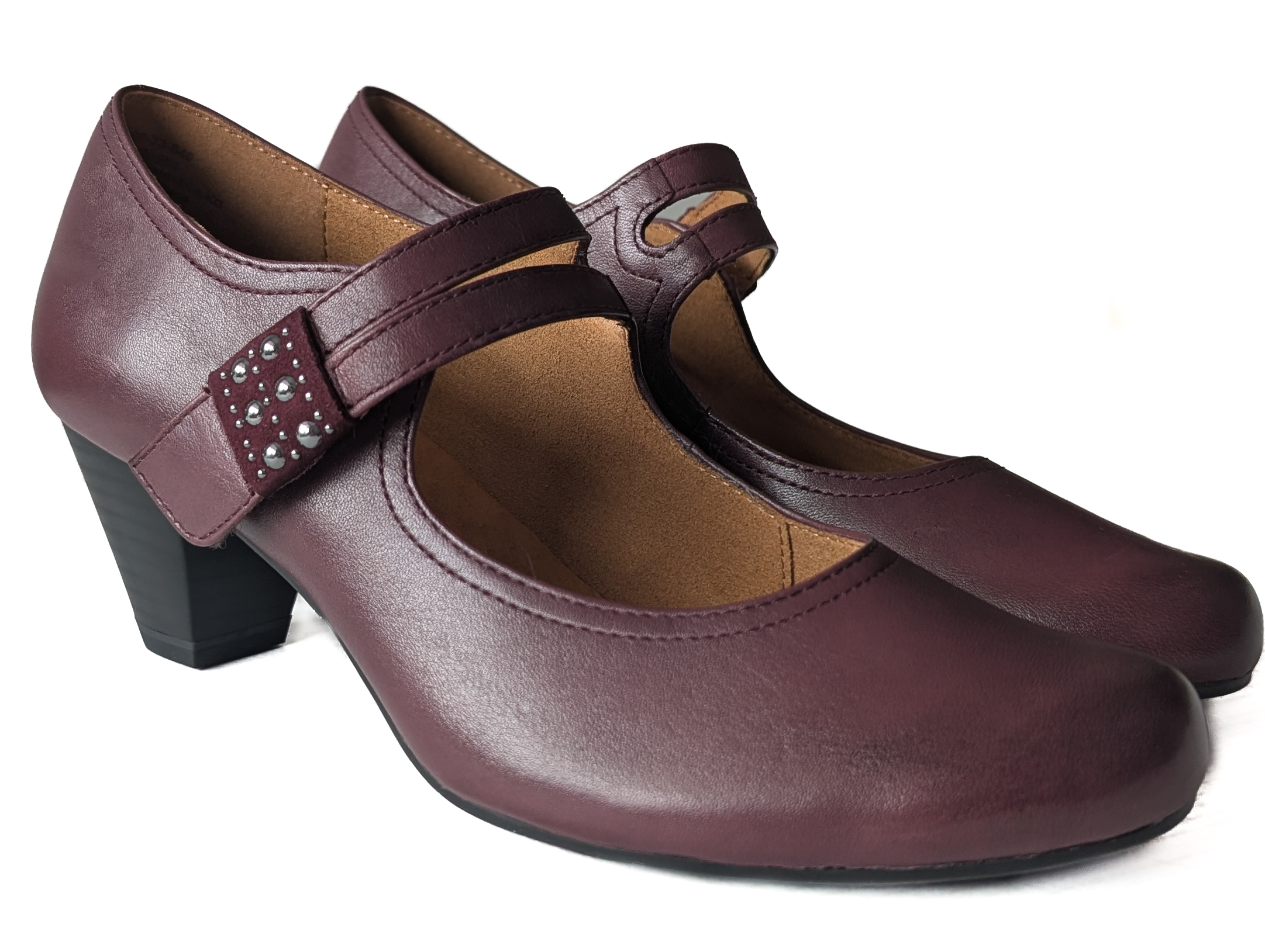 KOŽENÉ dámské vínové boty Caprice 37,5