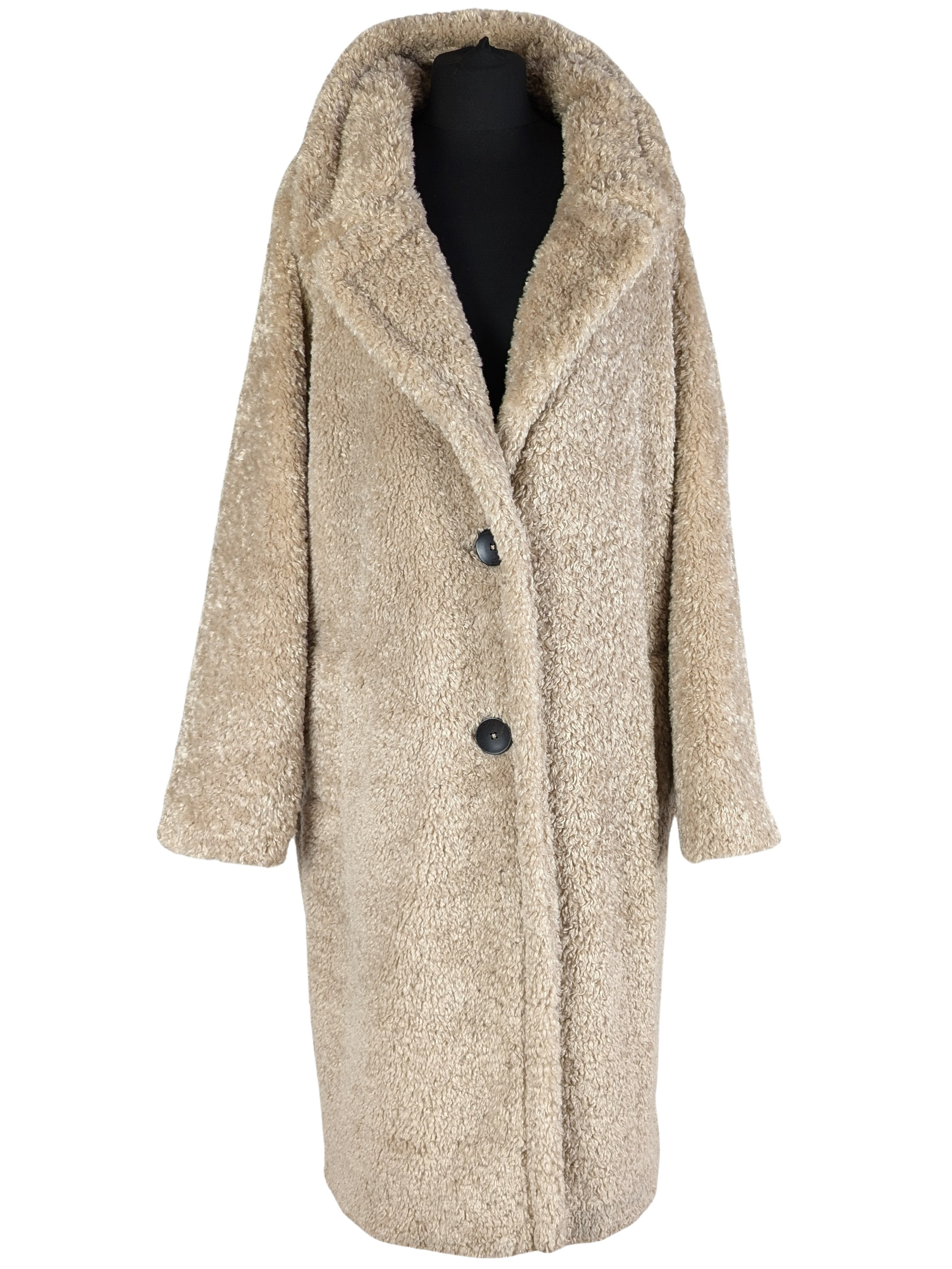 Dámský dlouhý béžový kožíšek F&F XS, M, XXL, XXXL