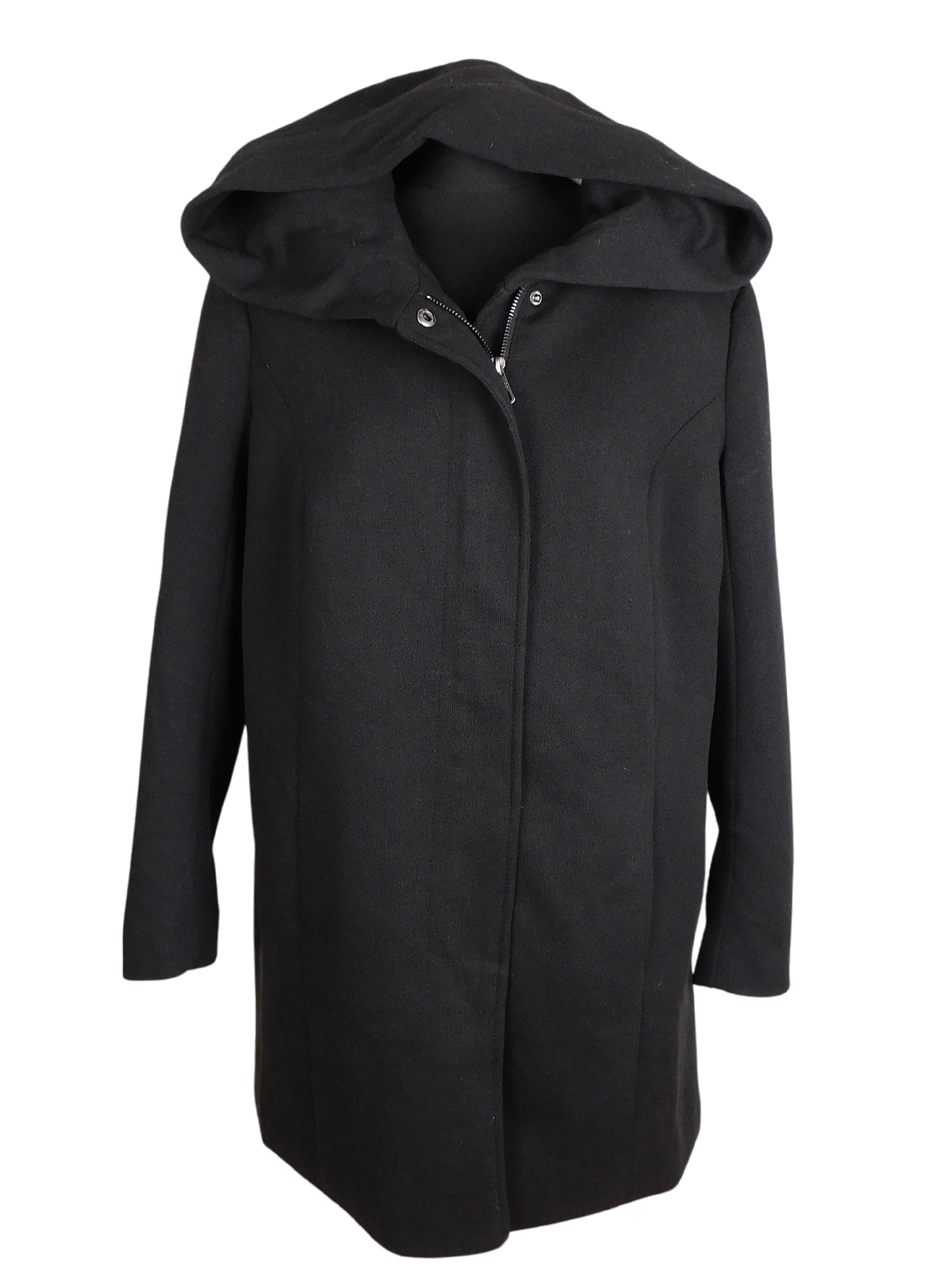 Levně Dámský černý přechodný kabát s kapucí ONLY XL*