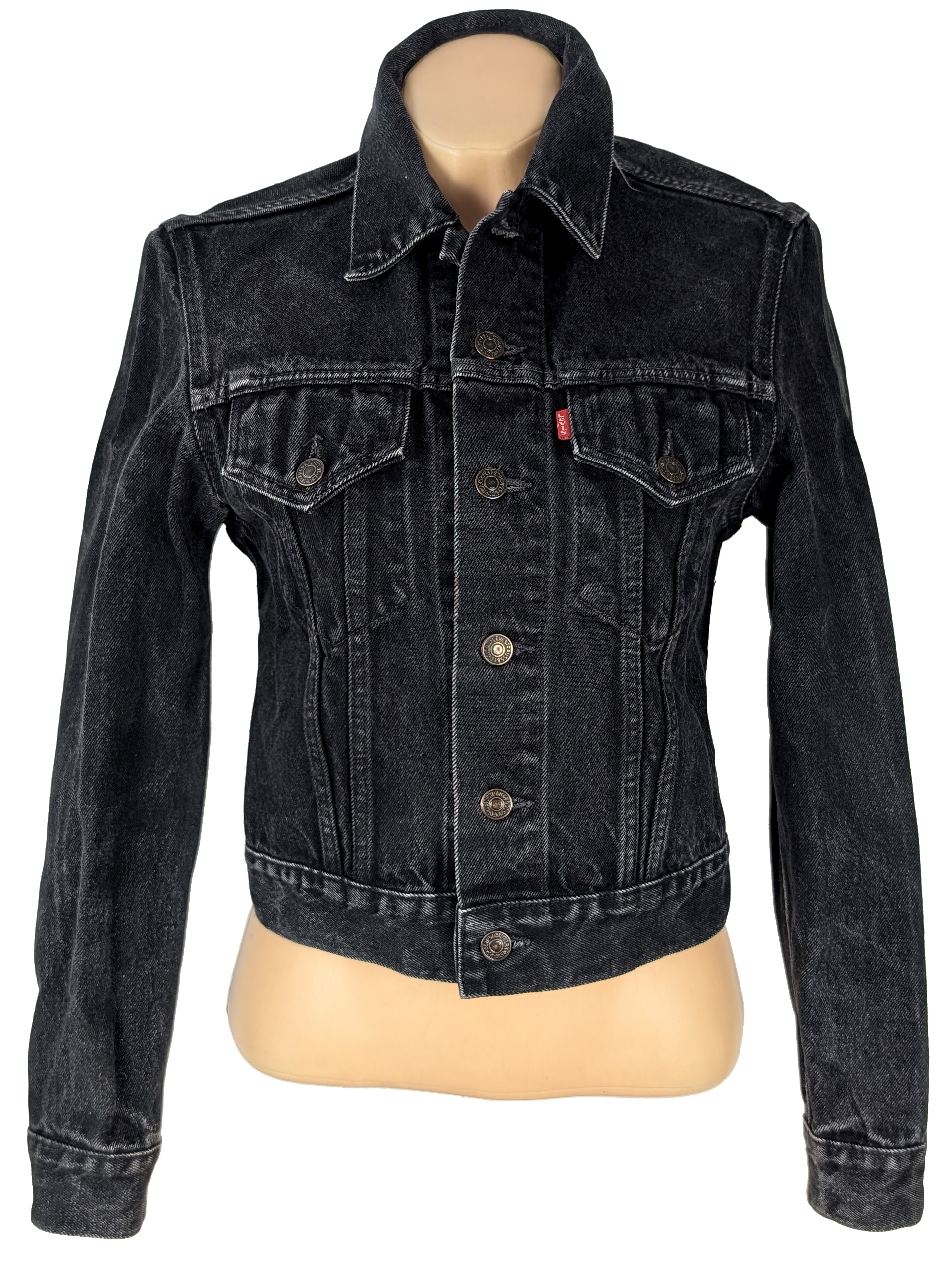 Levně Dámská černá džínová bunda LEVIS S