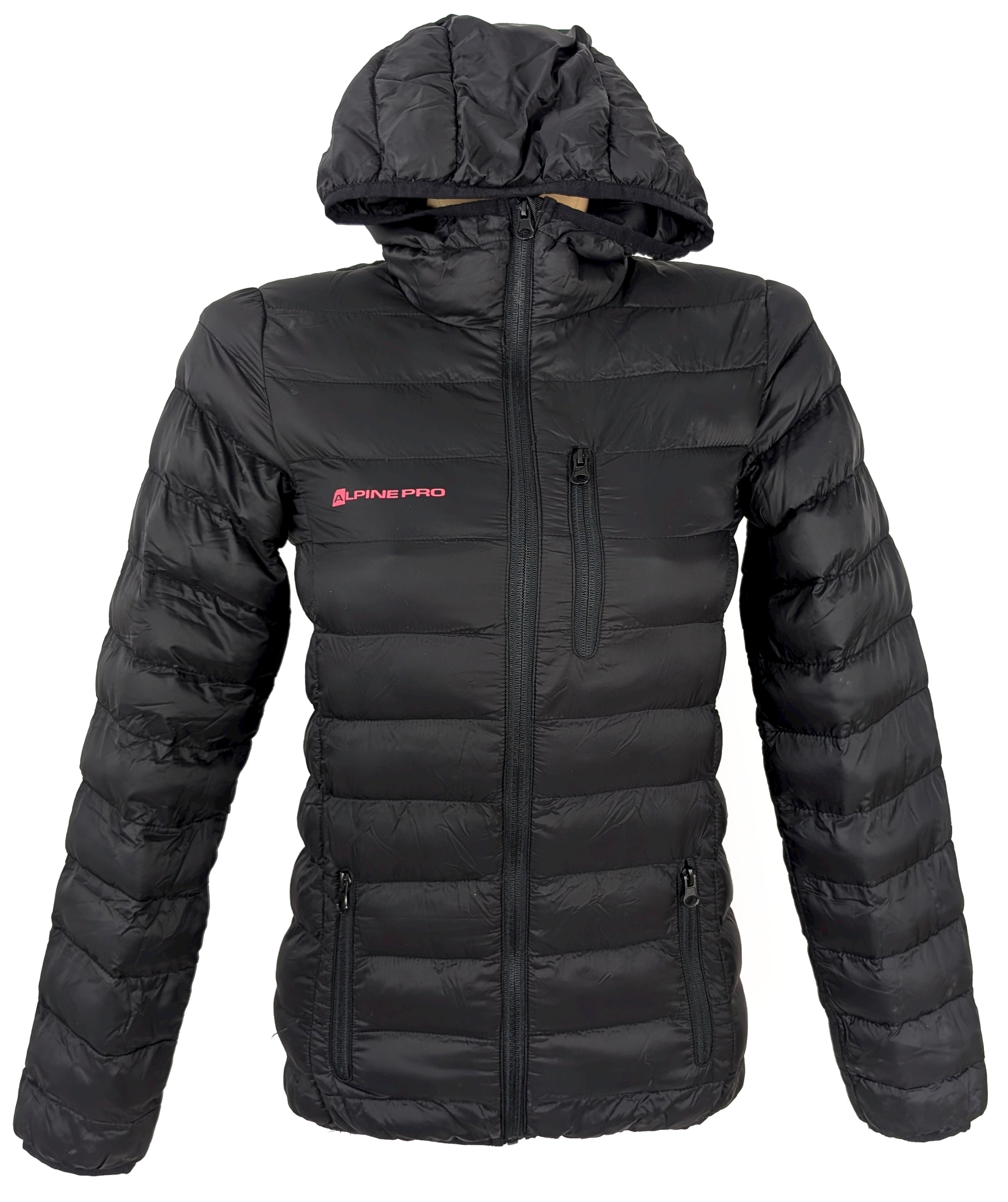 Dámská černá prošívaná bunda s kapucí Alpine Pro XS