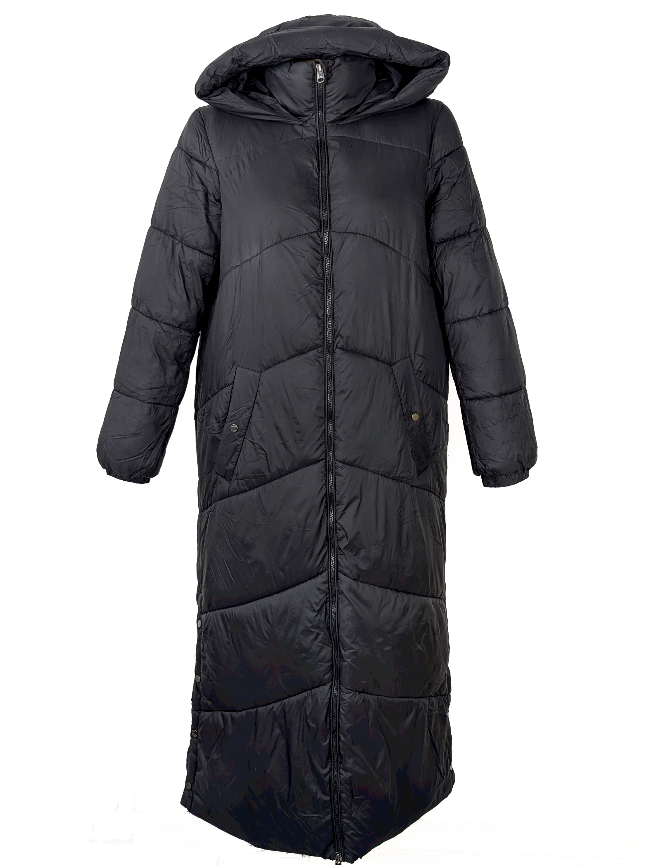 Levně Dámský dlouhý černý prošívaný oversize kabát VERO MODA M