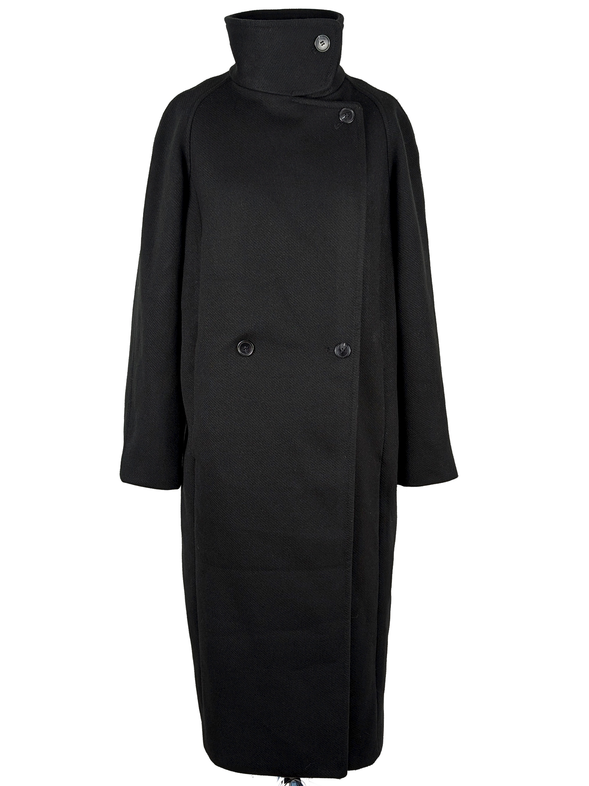 Levně Dámský černý dlouhý oversize kabát H&M S