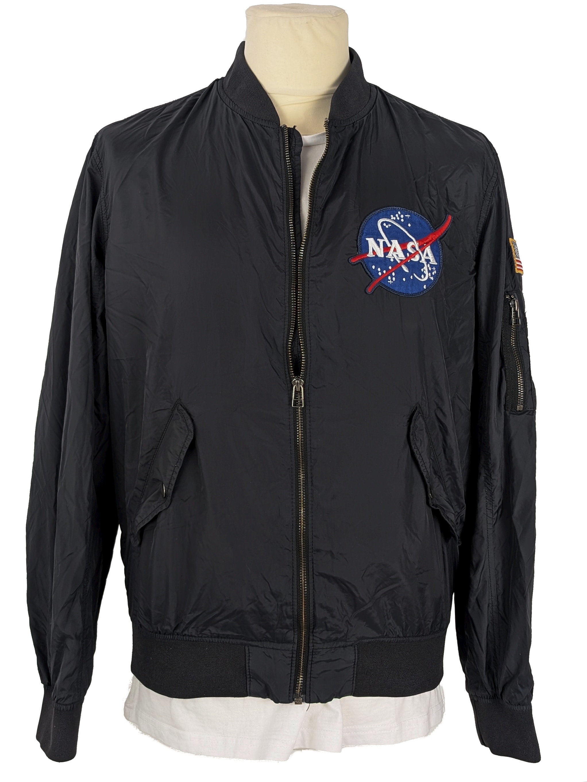 Levně H&M Pánský černý NASA bomber na zip M