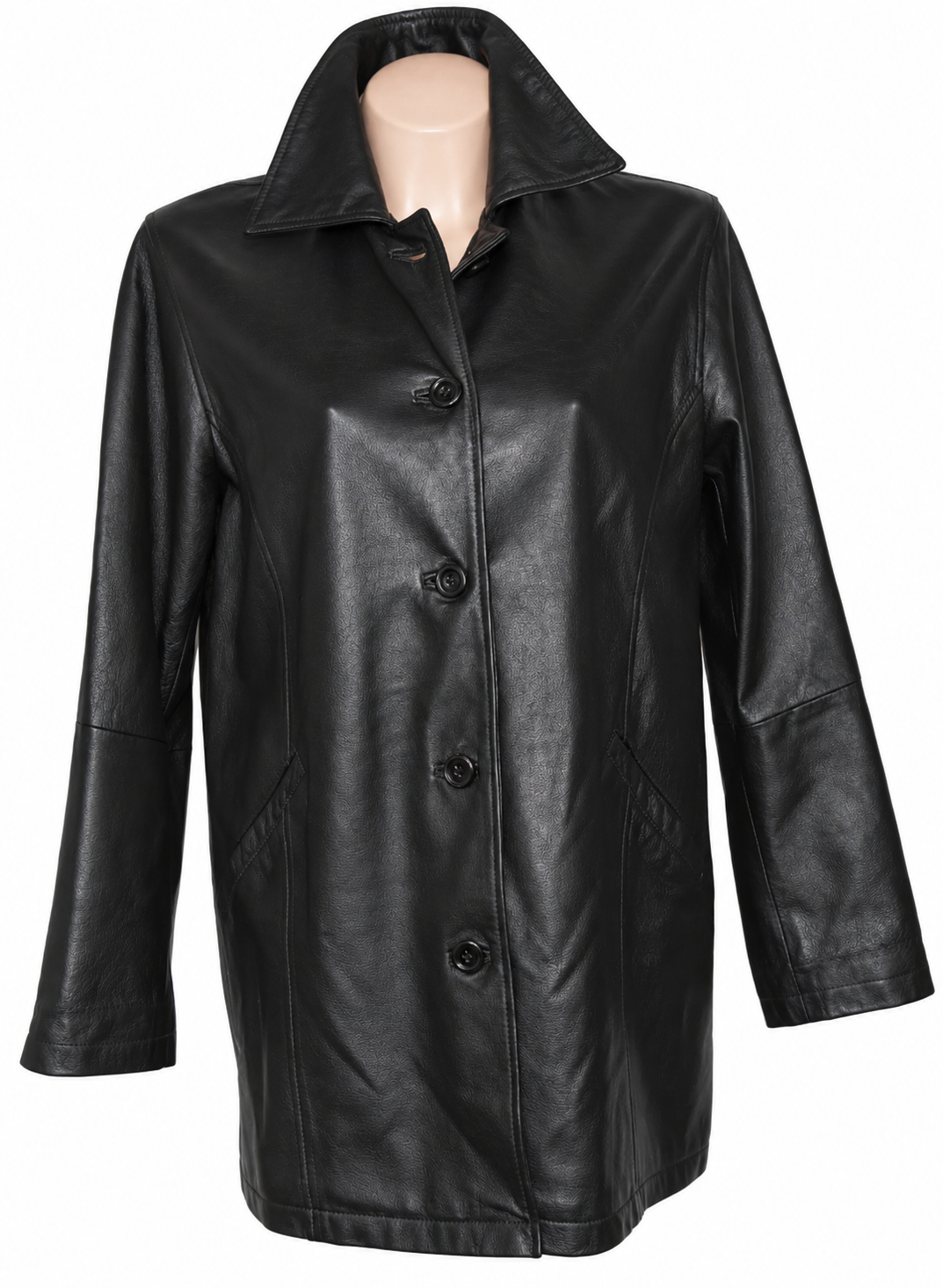 Milan Leather KOŽENÝ dámský černý kabát L, XL, XXL