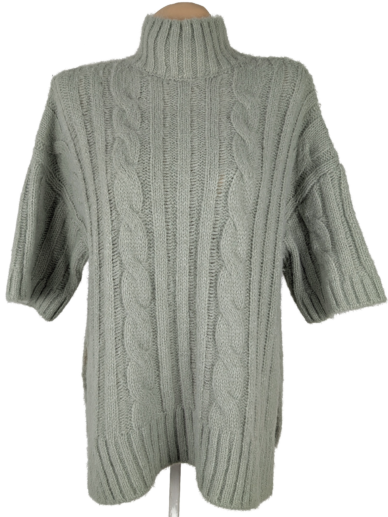 Dámský šalvějově zelený oversize svetr ZARA M