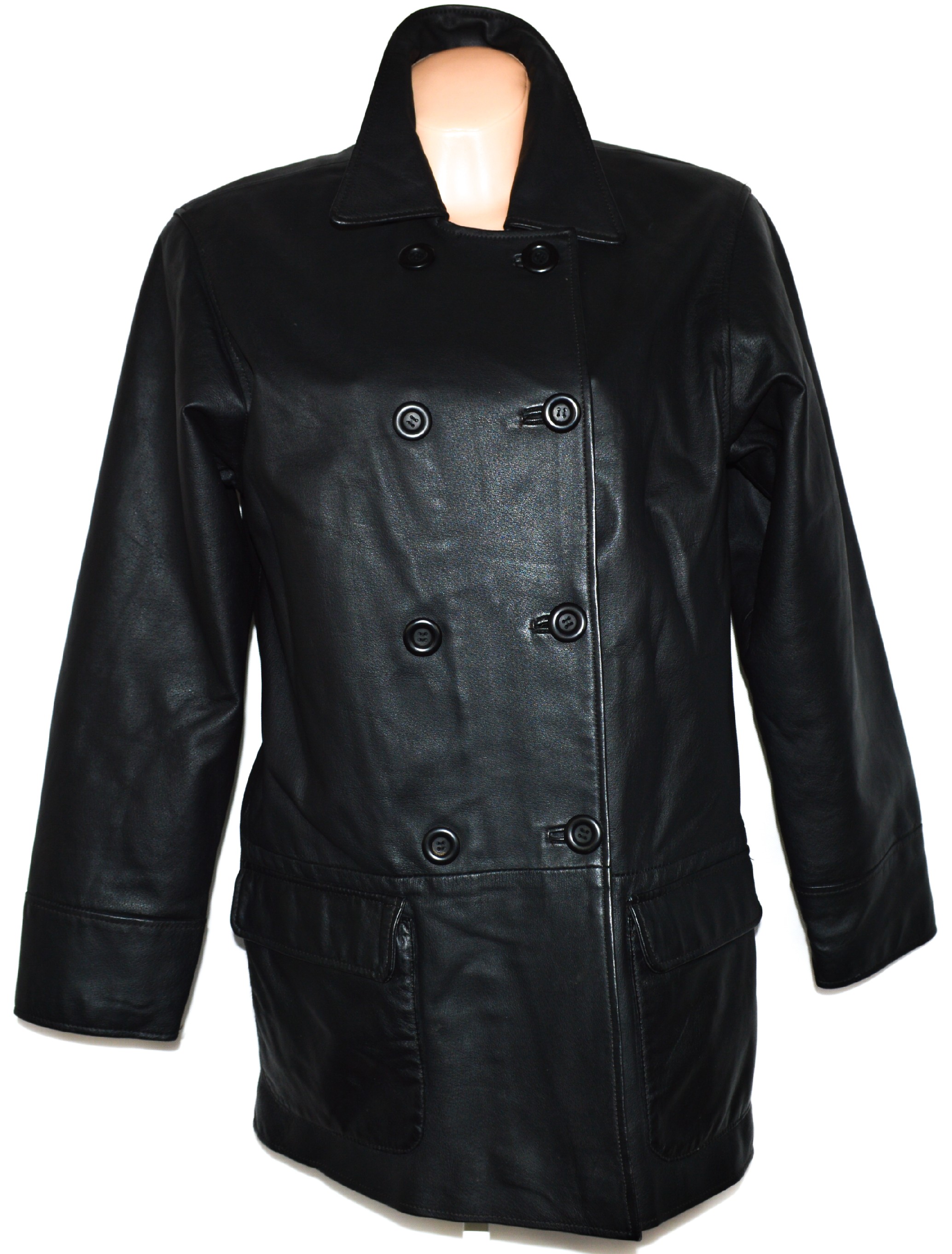 Levně KOŽENÝ dámský měkký černý kabát Outer Edge XL