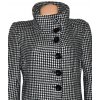 Vlněný dámský černobílý kabát s páskem kohoutí stopa NEW LOOK XL 2