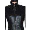 KOŽENÁ dámská černá měkká bunda na zip, odnimatelná vložka S 2