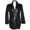 KOŽENÝ dámský černý měkký kabát PGI 44