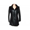KOŽENÝ dámský černý měkký kabát L
