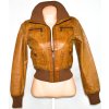 KOŽENÁ dámská hnědá bunda na zip TOM WOLFE UK 8