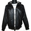 Pánská černá koženková bunda na zip L 4