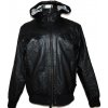 Pánská černá koženková bunda na zip L