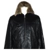 KOŽENÁ pánská černá měkká bunda na zip s kožíškem LINEA 2