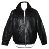 KOŽENÁ pánská černá zateplená bunda na zip GEORGE M 3