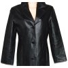 KOŽENÝ dámský černý měkký kabát L 3