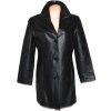 KOŽENÝ dámský černý měkký kabát L