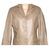 KOŽENÝ dámský béžový měkký kabát Different L 2