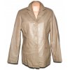 KOŽENÝ dámský béžový měkký kabát Different L
