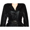KOŽENÝ dámský černý kabát s páskem Advantage L 2