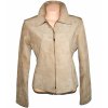 KOŽENÁ dámská béžová bunda na zip L