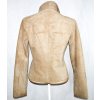 KOŽENÁ dámská béžová bunda na zip L 4