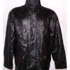 KOŽENÁ pánská černá bunda na zip, cvoky XL 3